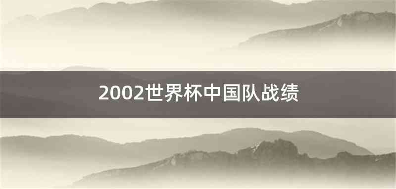 2002世界杯中国队战绩