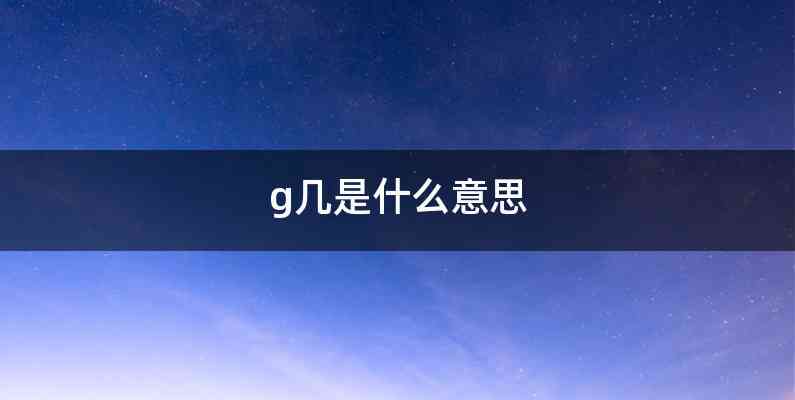 g几是什么意思