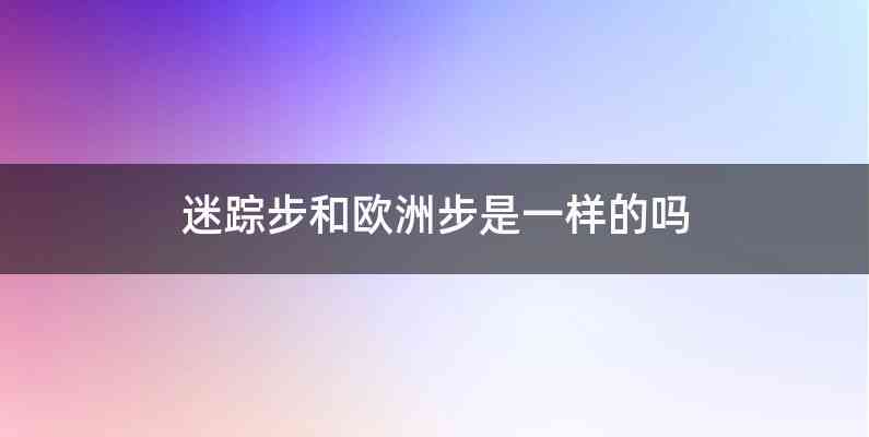 迷踪步和欧洲步是一样的吗