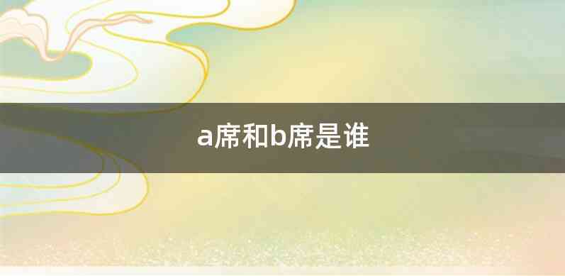 a席和b席是谁