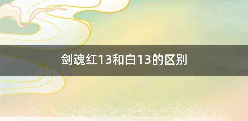 剑魂红13和白13的区别