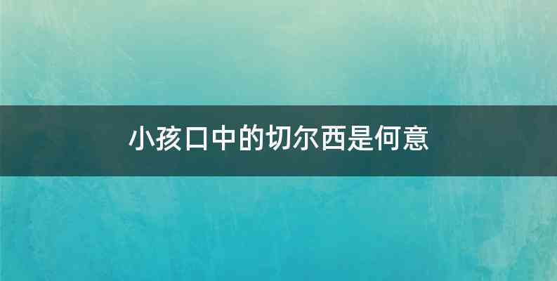 小孩口中的切尔西是何意