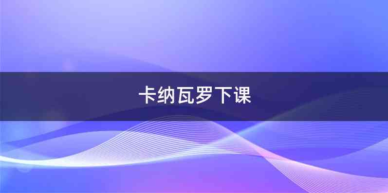 卡纳瓦罗下课