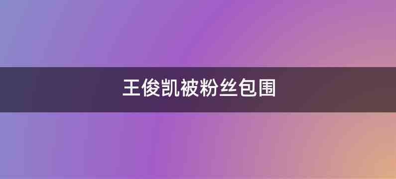 王俊凯被粉丝包围