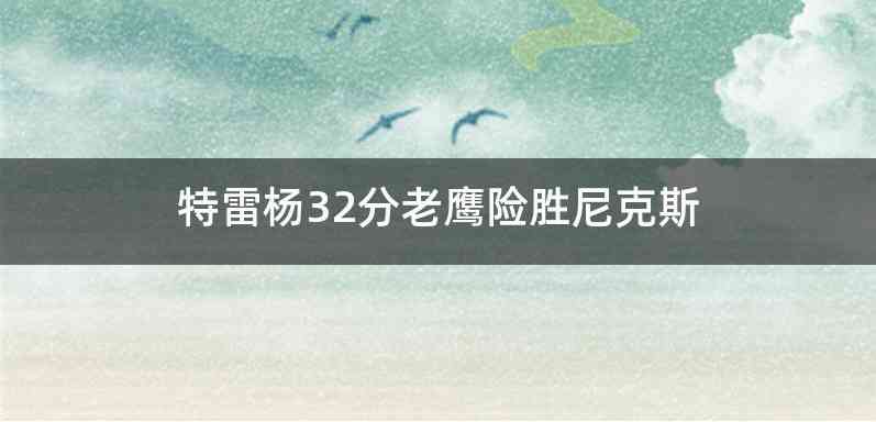 特雷杨32分老鹰险胜尼克斯