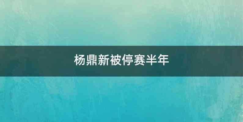 杨鼎新被停赛半年