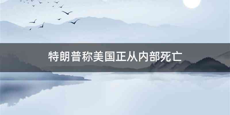 特朗普称美国正从内部死亡