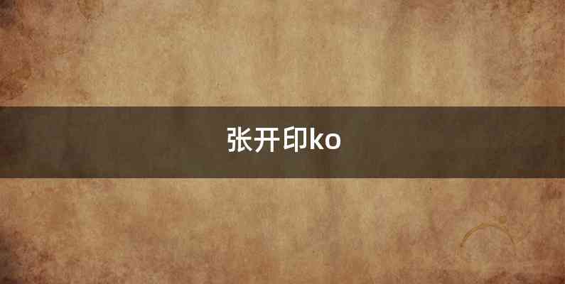 张开印ko