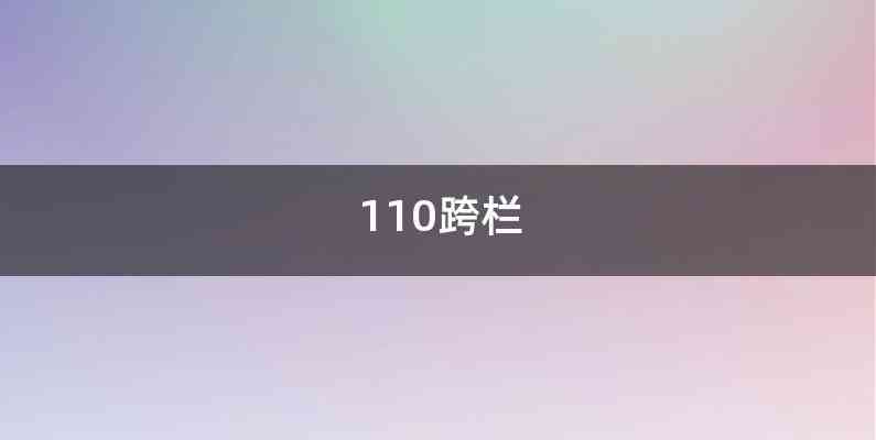 110跨栏