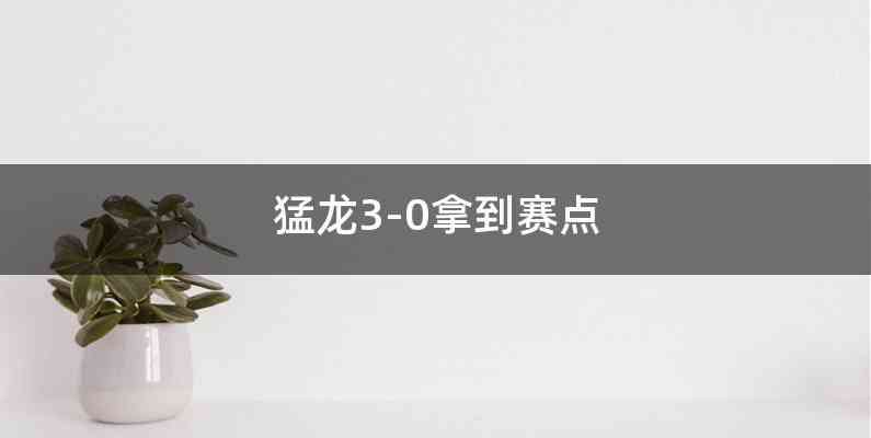 猛龙3-0拿到赛点