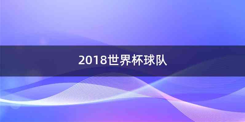 2018世界杯球队