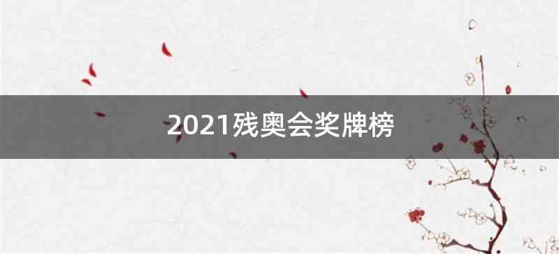 2021残奥会奖牌榜