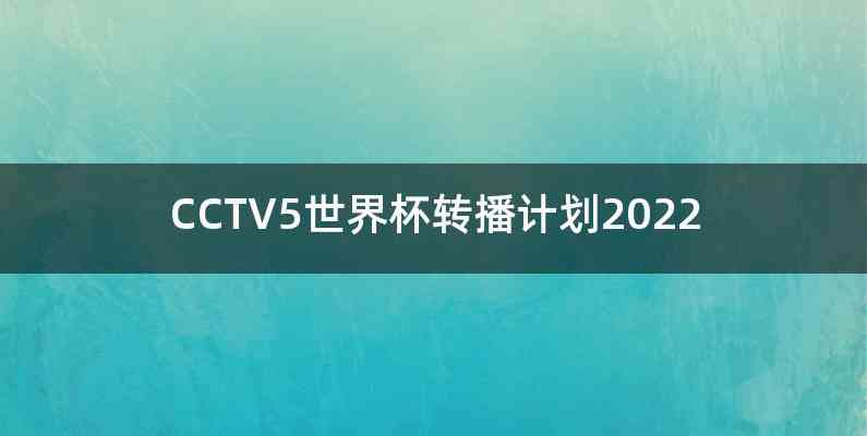 CCTV5世界杯转播计划2022