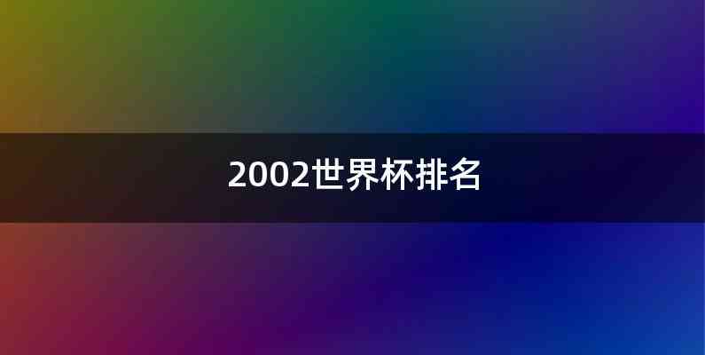 2002世界杯排名