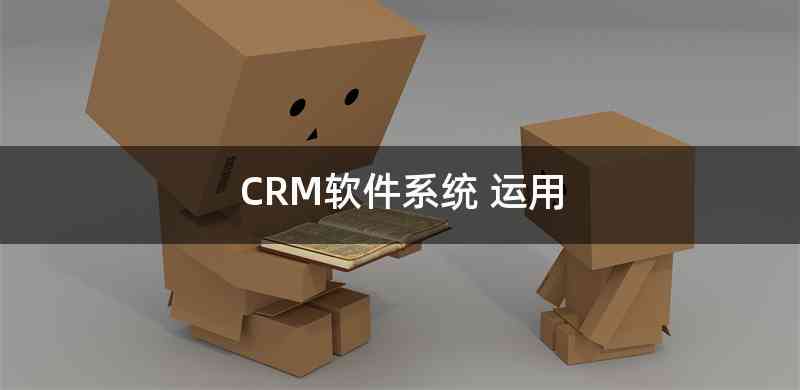 CRM软件系统 运用