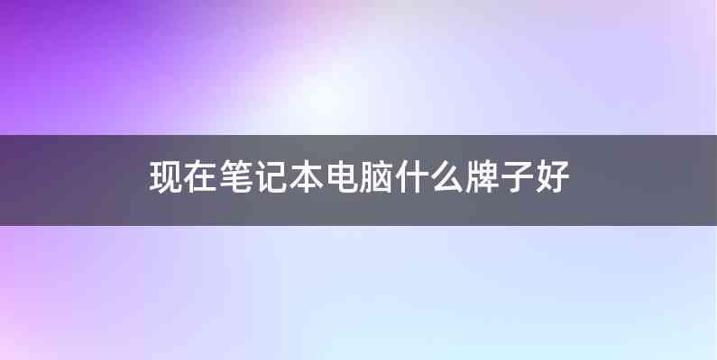 现在笔记本电脑什么牌子好