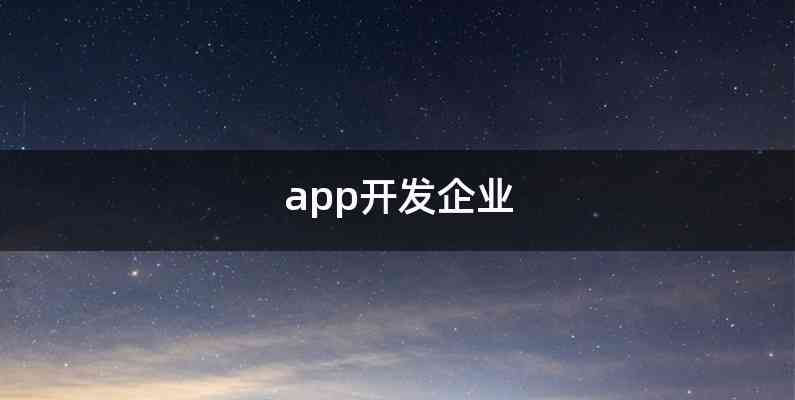 app开发企业