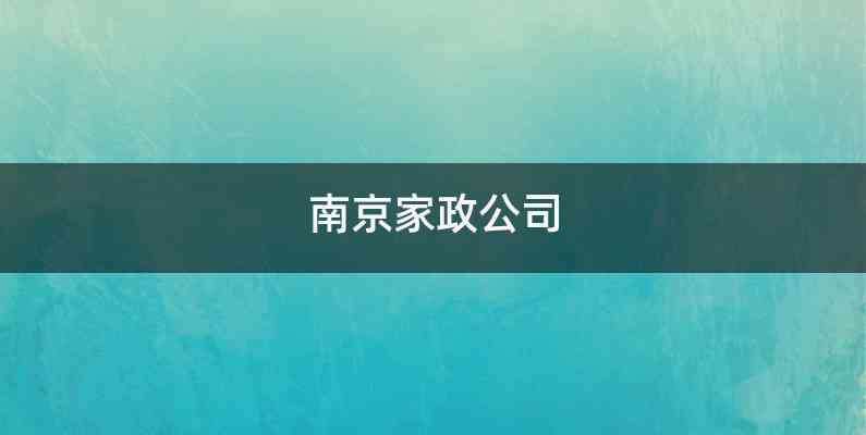 南京家政公司