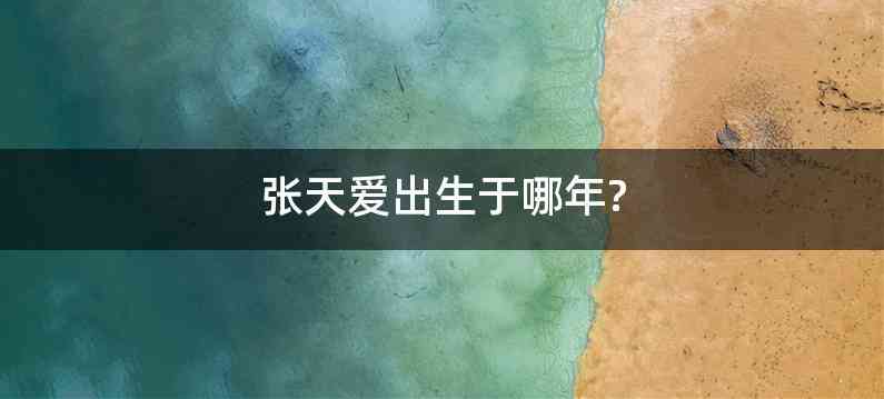 张天爱出生于哪年?