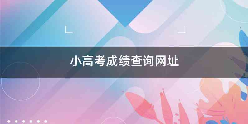 小高考成绩查询网址