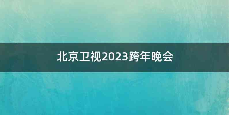 北京卫视2023跨年晚会