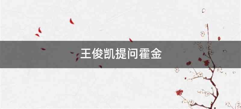 王俊凯提问霍金