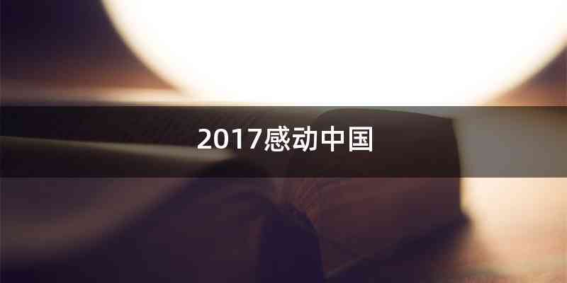 2017感动中国