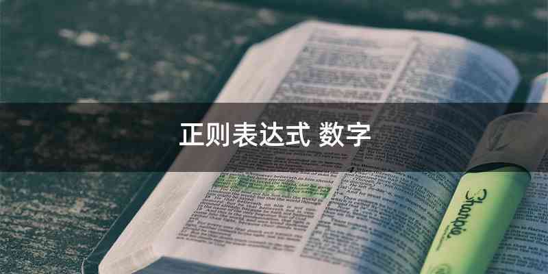 正则表达式 数字