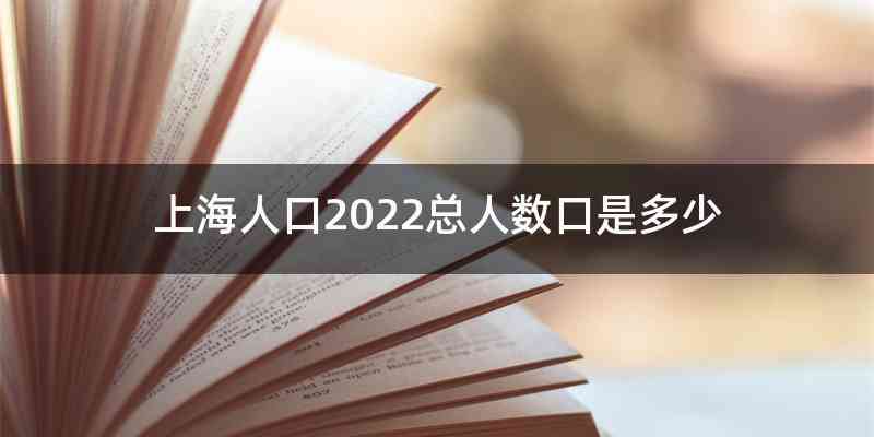 上海人口2022总人数口是多少