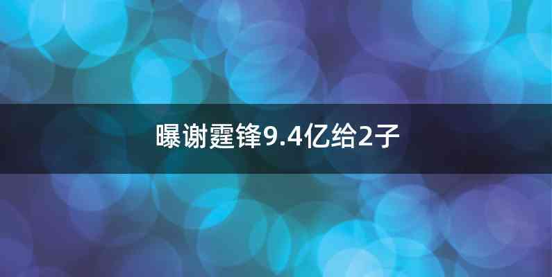 曝谢霆锋9.4亿给2子