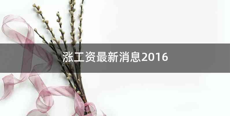 涨工资最新消息2016