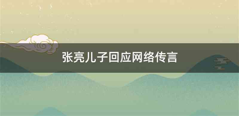 张亮儿子回应网络传言