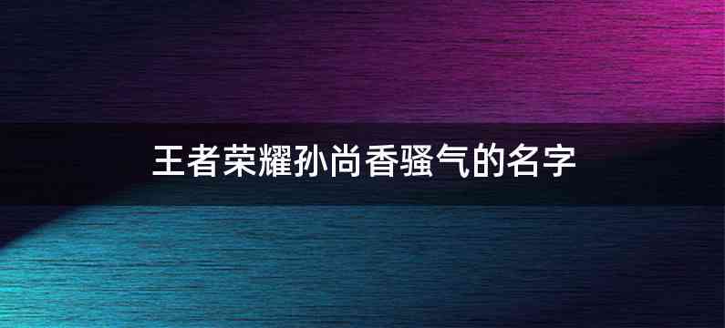 王者荣耀孙尚香骚气的名字