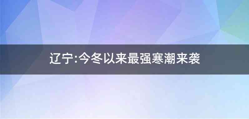 辽宁:今冬以来最强寒潮来袭