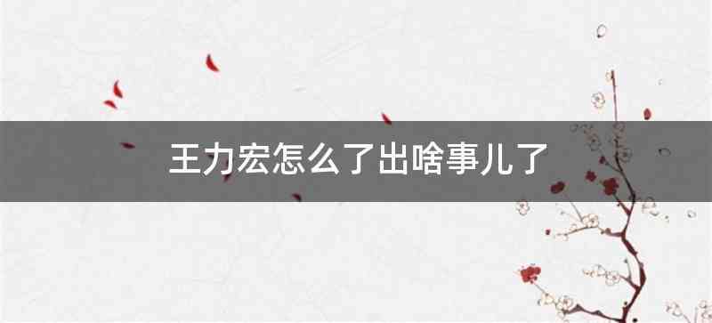 王力宏怎么了出啥事儿了