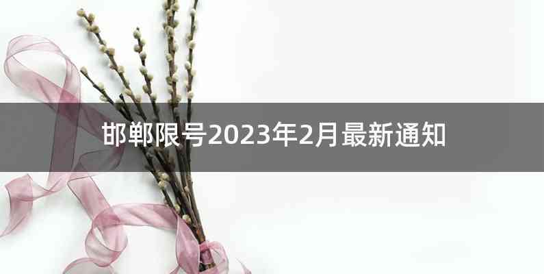 邯郸限号2023年2月最新通知