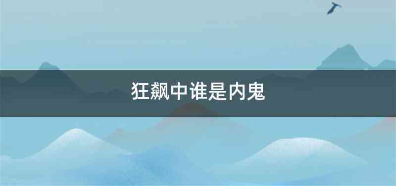 狂飙中谁是内鬼