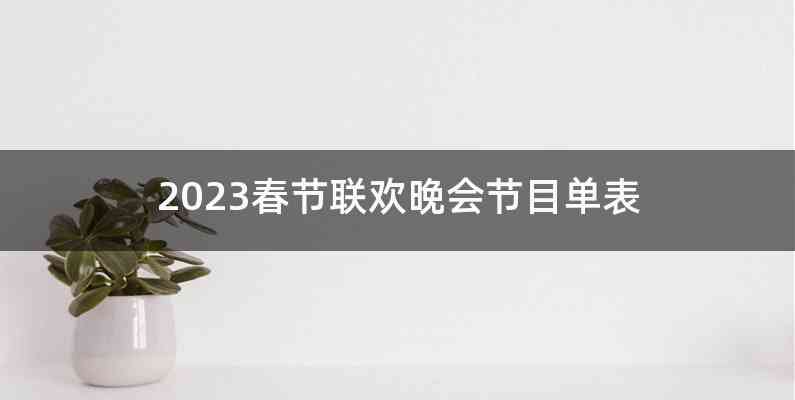 2023春节联欢晚会节目单表