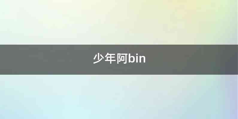 少年阿bin