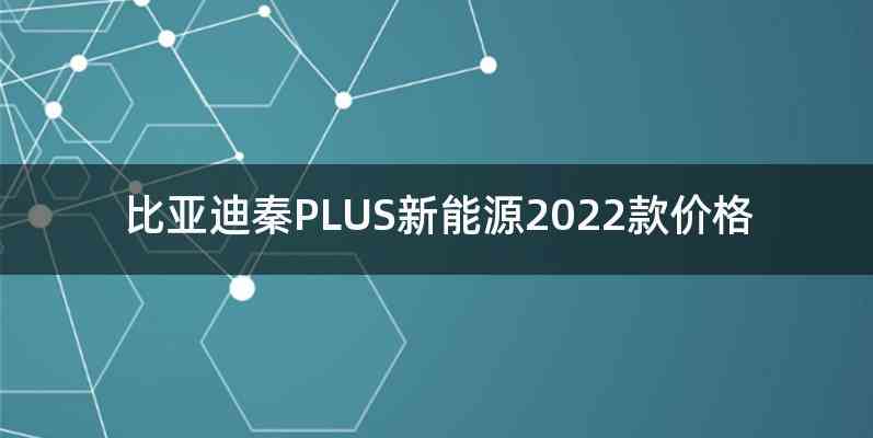 比亚迪秦PLUS新能源2022款价格