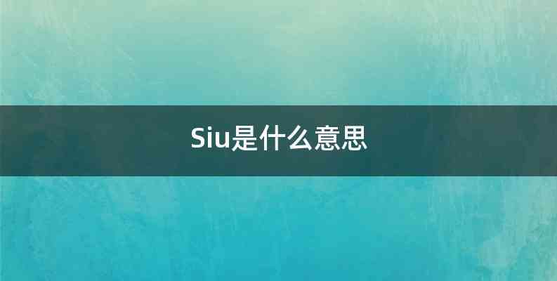 Siu是什么意思